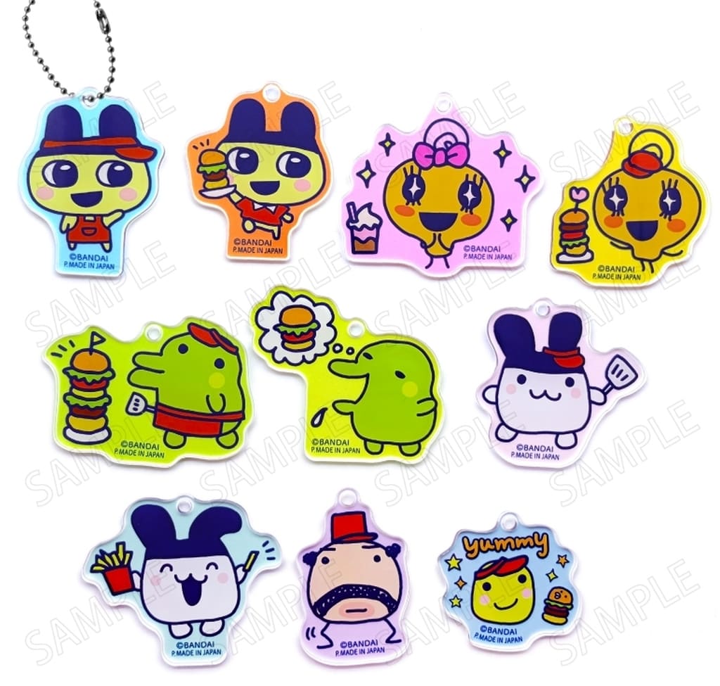 Tamagotchi Welcome Burger Acrylic Keychain Complete 10-Type Set