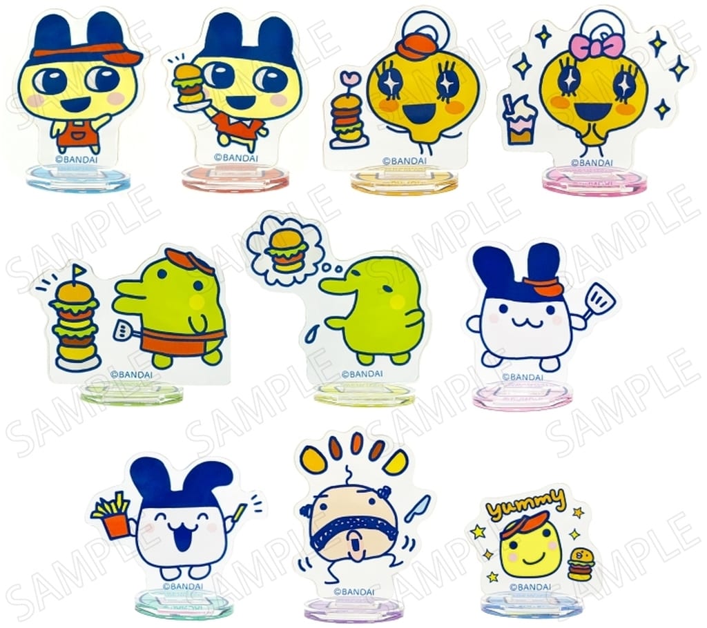 Tamagotchi Welcome Burger Mini Acrylic Stand Complete 10-Type Set