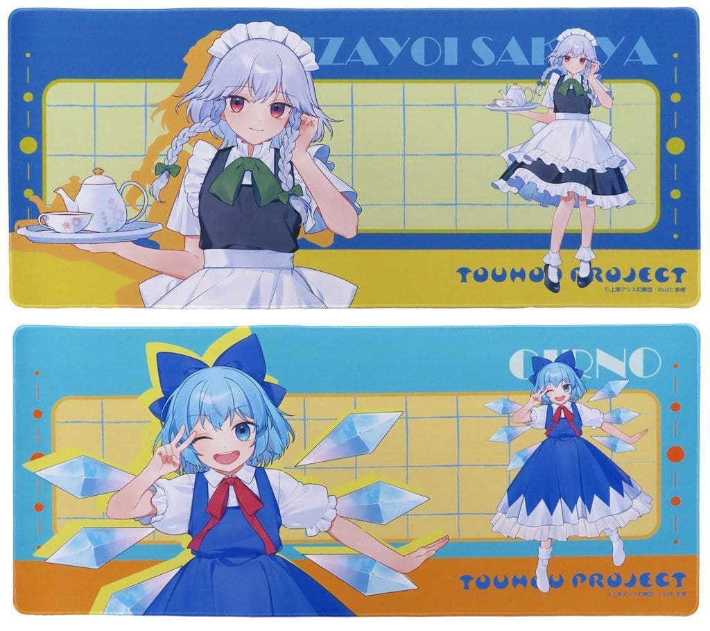 Izayoi Sakuya & Cirno Large Rubber Mats Vol.2 - Touhou Project - Eikoh - Approx 90 x 90 cm - Used Complete 2-Item Set