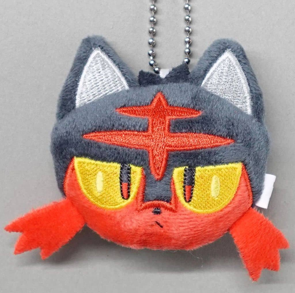 Litten Face Plush with Ball Chain (Approx. 8cm) - Pokémon Banpresto Pre-owned