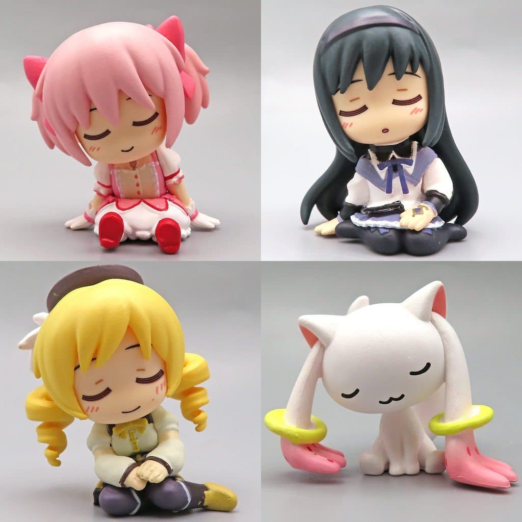 Puella Magi Madoka Magica Shoulder Zun Fig. Complete 4-Figure Set - Madoka Kaname, Homura Akemi, Mami Tomoe, Kyubey (Takara Tomy Arts)