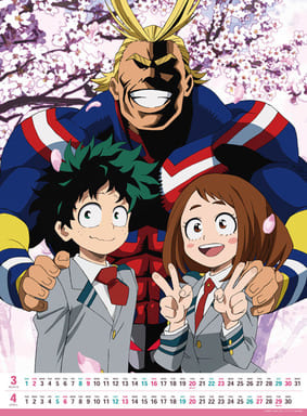 My Hero Academia 2025 Calendar A2 Size 7-Sheet Edition by Ensky Pre-owned