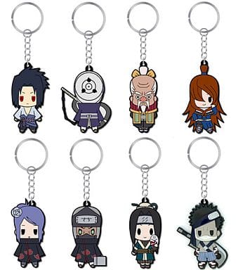 NARUTO Shippuden Rubber Keychain Collection Vol. 4 Complete 8-Type Set, Approx. 30 x 50 mm