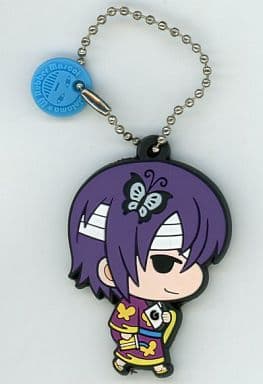 Shinsuke Takasugi Double-Sided Rubber Mascot Keychain from Gintama, Jump Shop Box Purchase Bonus, Length Approx. 60 mm