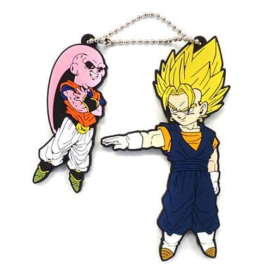 Majin Buu & Vegito Rubber Keychain - Dragon Ball Ichiban Kuji THANK YOU! 30th Anniversary H Prize