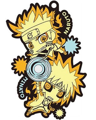 Naruto and Minato Rubber Mascot Keychain from Naruto Shippuden by MegaHouse, Two-Man Cell Design, Length Approx. 90 mm, No. 3