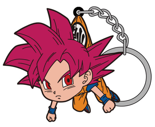 Goku Super Saiyan God Tsumamare Rubber Keychain from Dragon Ball Super by COSPA, Approx. 5.9 cm, Pre-Owned
