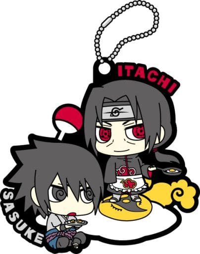 Sasuke and Itachi Rubber Mascot Keychain from Naruto Shippuden: Sasuke Special! by MegaHouse, Length Approx. 50 mm