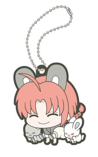 Kamui Rabbit Rubber Mascot Keychain from Gintama by Megahouse - Length Approx. 60 mm, Pre-Owned