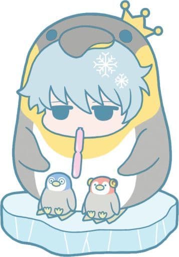 Gintoki Sakata Emperor Penguin Rubber Mascot Keychain from Gintama, Hata Prince and the Ice Animals Edition, Megahouse, Length Approx. 60 mm