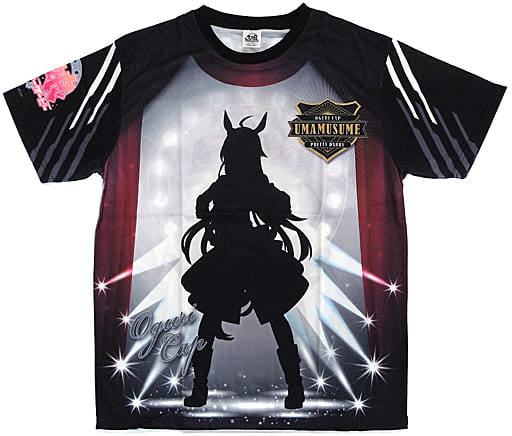 Oguri Cap Full-Color T-Shirt (Charapop Store) - Umamusume Pretty Derby - Black L - Bandai Namco Amusement (Used)