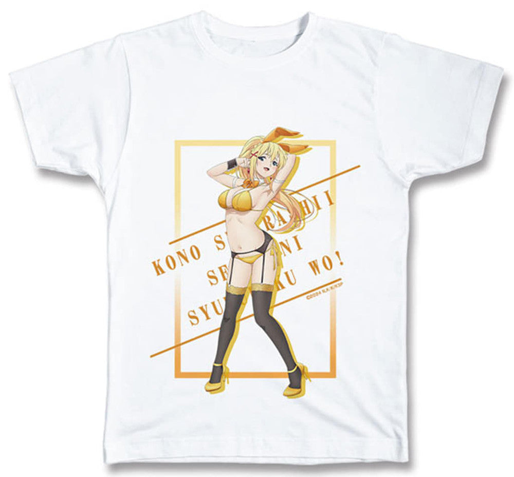 KonoSuba 3 Darkness Bunny Swimsuit T-Shirt White L