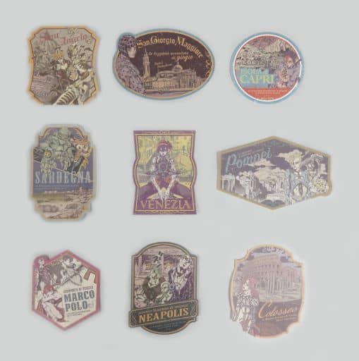 JoJo's Bizarre Adventure Golden Wind Travel Sticker Set, 9 Pieces