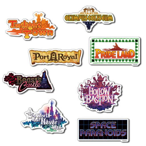 Kingdom Hearts II World Sticker Set - 8 Designs, Pre-owned, Square Enix
