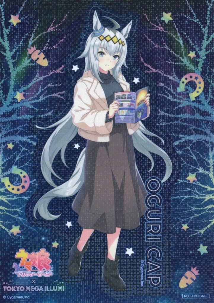 Oguri Cap Hologram Sticker - Umamusume Pretty Derby × Tokyo Mega Illumination 2024 Collab Menu Bonus (Movic) — 10×7 cm, Pre-owned