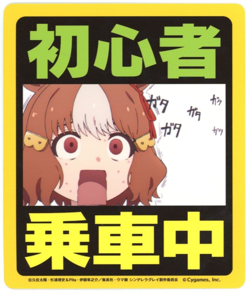 Umamusume: Cinderella Gray × Autobacs Weather-Resistant Sticker — "Beginner Onboard" (WIZARD, Pre-owned, 130×155mm)