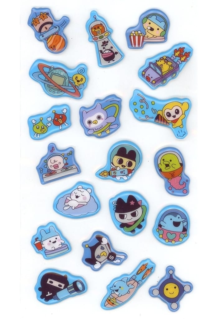Blue Puffy Stickers Tamagotchi 30th Anniversary