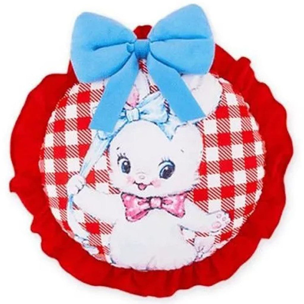SWIMMER Red Rosette-Style Round Cushion