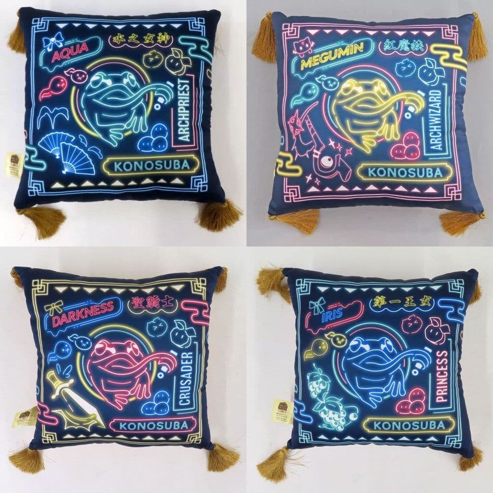 Taito KonoSuba 3 D Prize Tassel Cushion Complete Set of 4