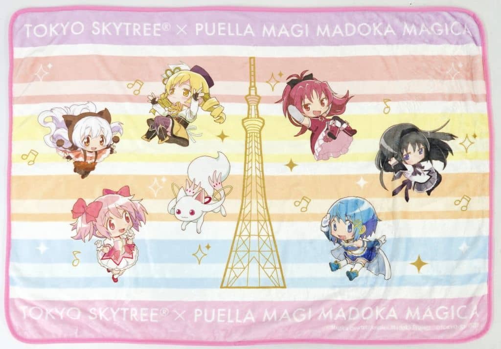 Puella Magi Madoka Magica x Tokyo Skytree Collaboration Blanket - Approx. 950 x 690 mm (Pre-owned)