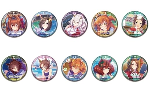 Umamusume Pretty Derby CAN Badge Vol.2 A — Full 10-Badge Set (Hase Pro × Bandai, 56mm)