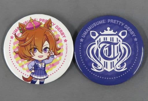T.M. Opera O & Japan Umamusume Training Center Emblem Trading Tin Badge Set - Seven-Eleven × Umamusume Pretty Derby 2nd Anniversary V-Sign (54mm, 2-piece, Used)