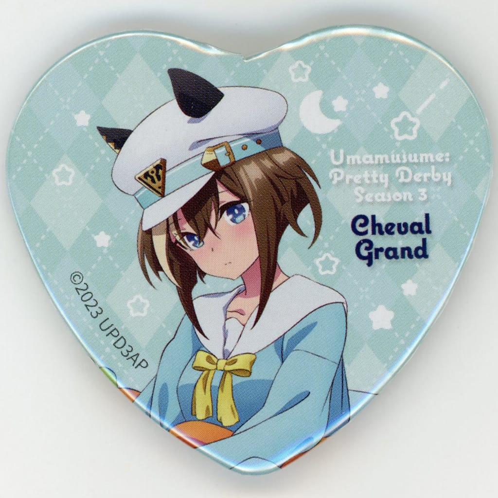 Cheval Grand Heart Can Badge (Relax time) - Umamusume Pretty Derby Season 3 NAMCO Promotion × Bandai Namco Amusement (Pre-owned, ~57×52.5mm)