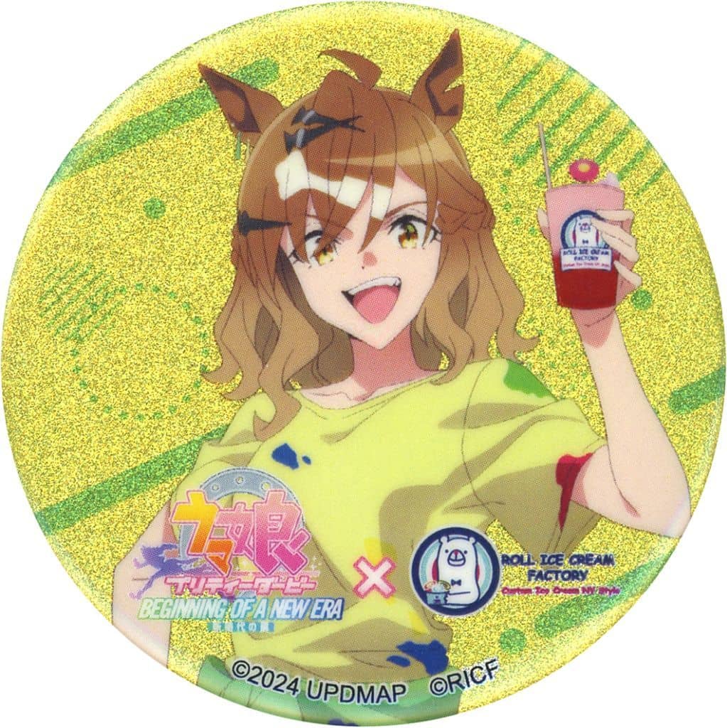 Jungle Pocket Trading Glitter Can Badge Umamusume Pretty Derby New Era x Roll Ice Cream Factory 57mm