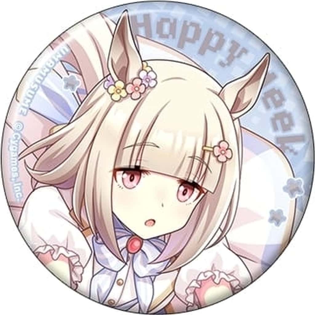 Happy Meek Character Badge (Can Badge) - Umamusume Pretty Derby 'Nekketsu Hachamecha Daikanshasai!' Vol. B - Movic, 5.7cm