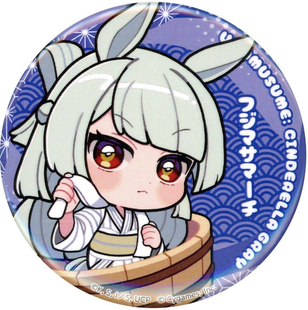 Fujimasa March Trading Can Badge (Mini Chibi) - Umamusume: Cinderella Gray × RAKU SPA Kasamatsu Collaboration, 57mm by GK Marketing (Pre-owned)