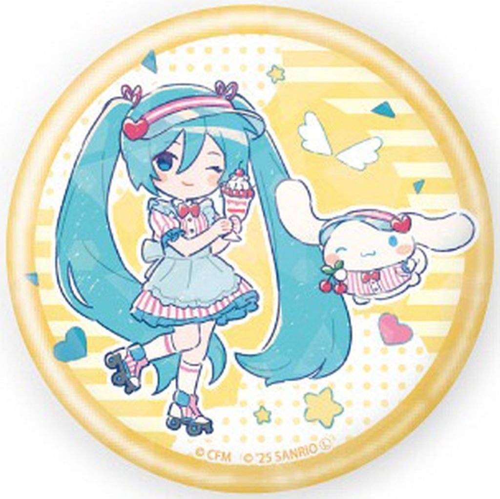 Hatsune Miku × Cinnamoroll Hologram 57mm Can Badge - Collaboration Illustration (Yellow) A3 - Pre-owned