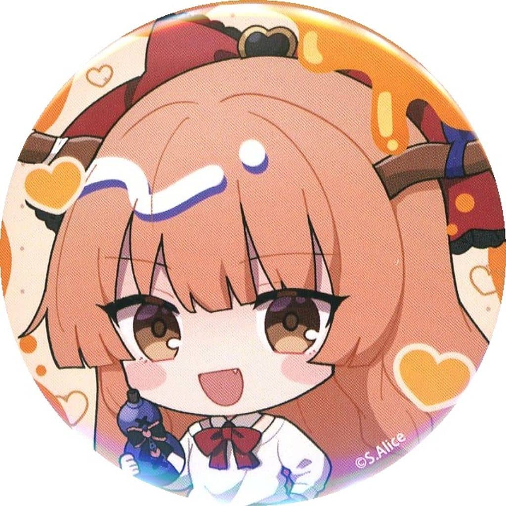 Suika Ibuki Can Badge (Yami-Kawaii ver., Mini Chibi Illustration) - Touhou Project × BOOKOFF Collab Vol.4 - 57mm (A3) Pre-owned