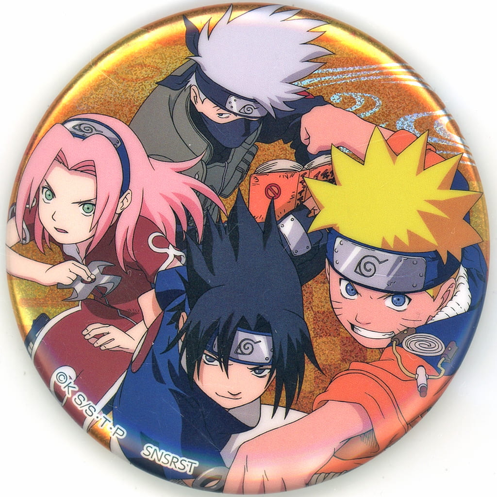 Naruto Hologram Can Badge Collection Large Approx. 75 x 5 mm Tin Badge - Used