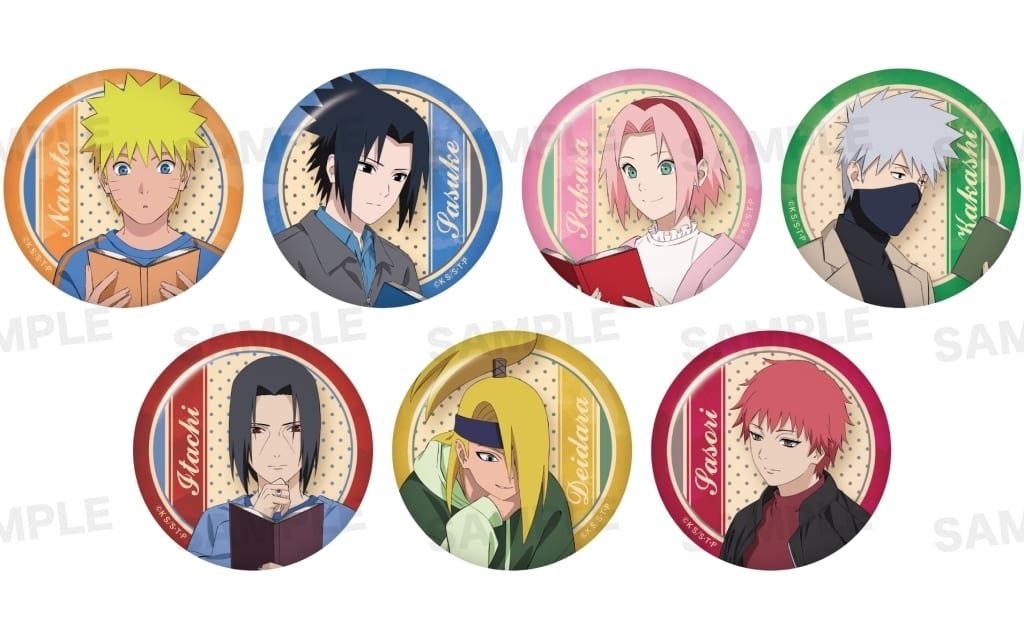 NARUTO Shippuden Reading Ver. Trading Can Badge 7-Item Set