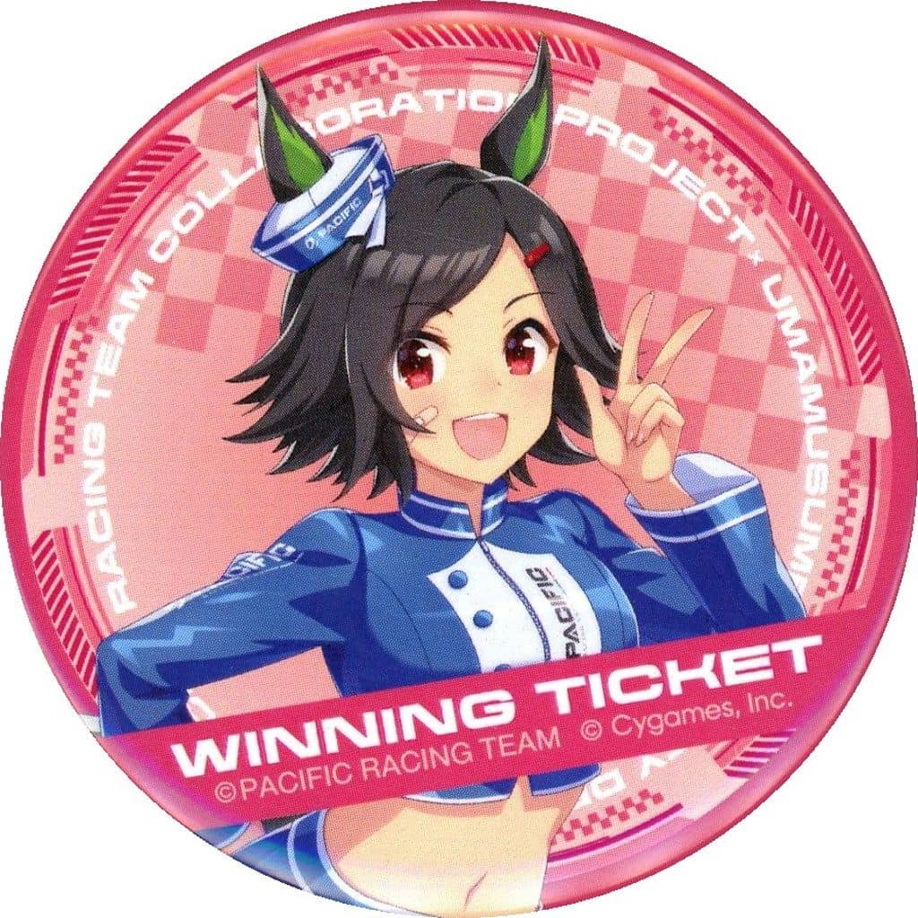 PACIFIC RACING TEAM Character Can Badge Vol. 1 × Umamusume Pretty Derby Anime Fair, Approx. 55 mm, Used