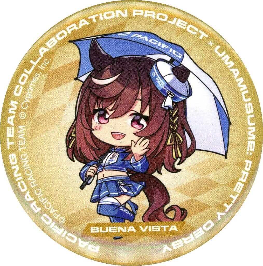 PACIFIC RACING TEAM Character Button Badge Vol. 1 - Umamusume Pretty Derby Collaboration (Approx. 55 mm, Used)