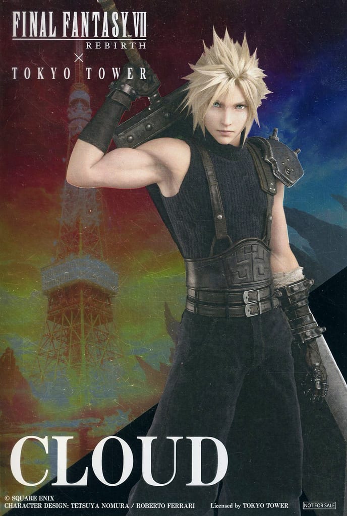 Cloud Strife Metallic Postcard - FINAL FANTASY VII REBIRTH × Tokyo Tower