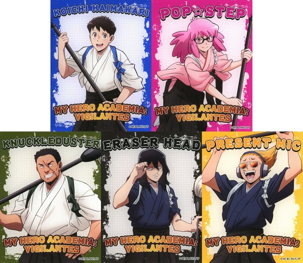 My Hero Academia: Vigilantes Acrylic Card Complete Set (Calligraphy / Shodo ver.) - A3 Brand - Approx. 70 x 90 mm - 5 Pieces (Pre-owned)