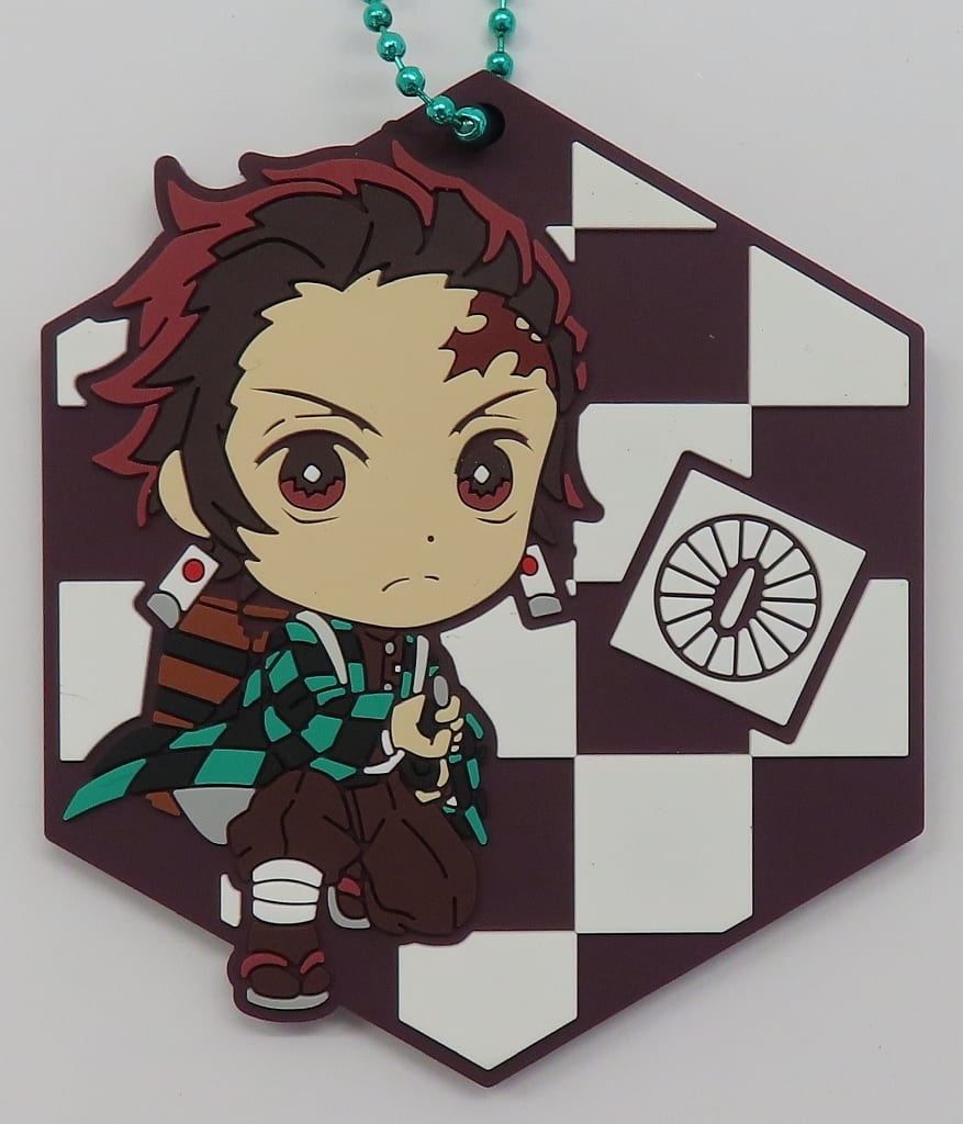 Tanjiro Kamado Rubber Coaster, Kyun-Chara Illustrations, Demon Slayer: Kimetsu no Yaiba Ichiban Kuji J Prize, Length Approx. 8 cm