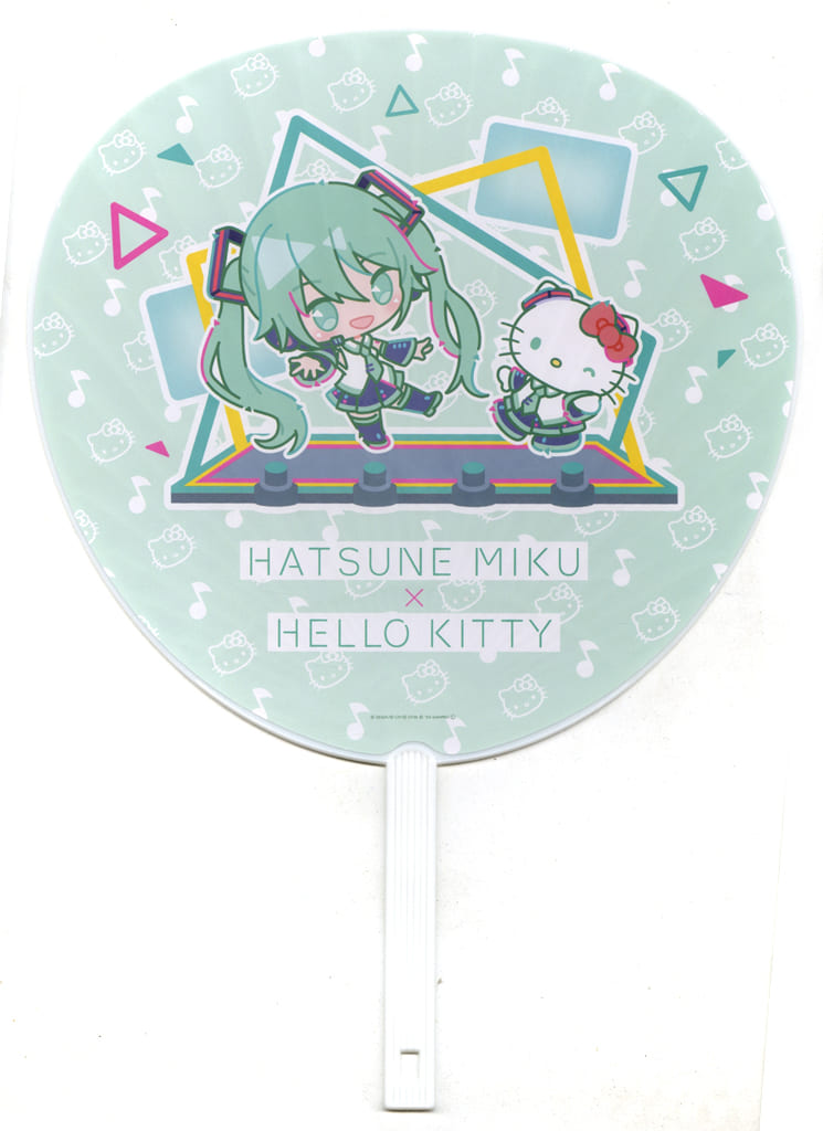 Hatsune Miku × Hello Kitty Uchiwa Fan E Prize - Sega Lucky Kuji Project SEKAI: Colorful Stage! feat. Hatsune Miku × Sanrio Characters (Approx 29×40 cm) - Sega Fave
