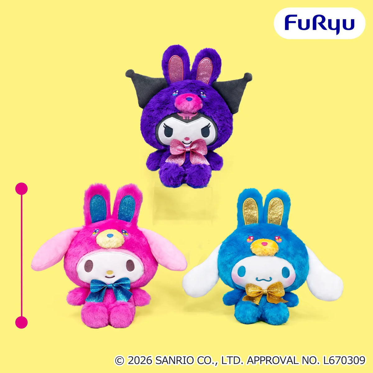Vivid Rabbit Big Plush (3 Types, Complete Set Available) - FuRyu Prize - Sanrio