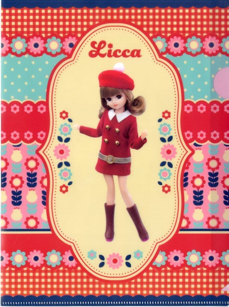 Licca-chan Retro Pop Clear File (Used) Daiso Exclusive - amifa