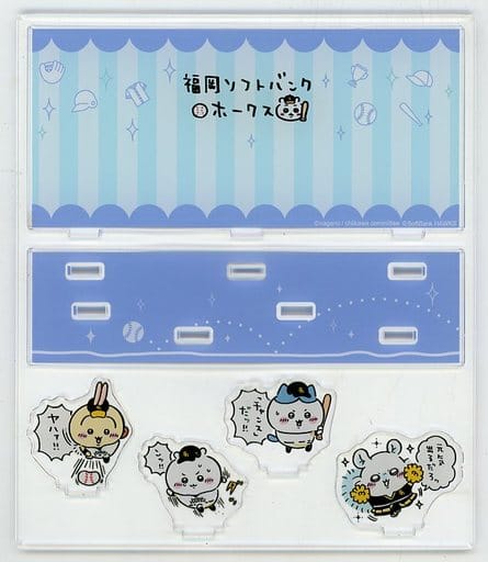 Chiikawa Acrylic Stand Chiikawa Hachiware Momonga Usagi Nan Ka Chiisakute Kawaii Yatsu x Fukuoka SoftBank Hawks