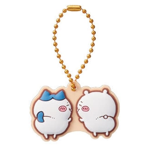 Chiikawa Chiikawa & Hachiware Puffy Rubber Mascot Gummy Keychain, Bandai - Pre-owned
