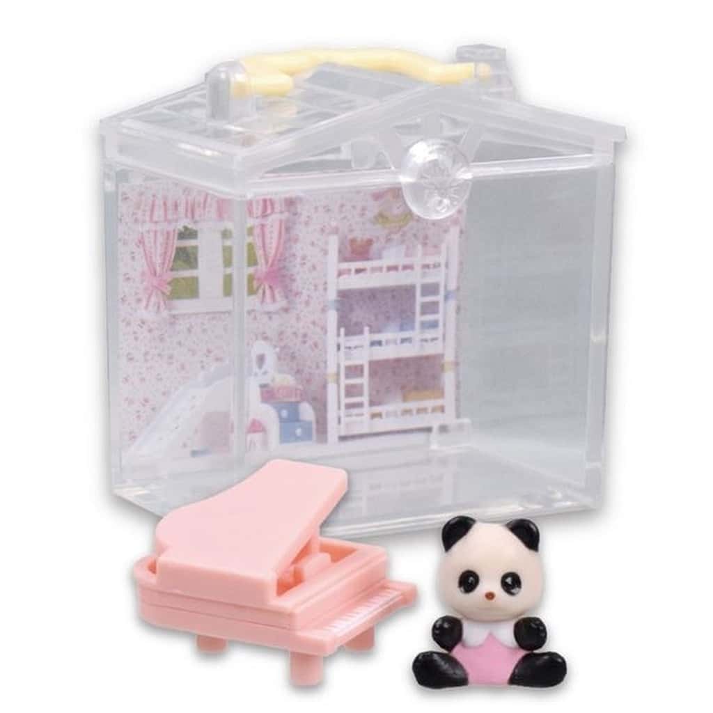 Sylvanian Family Panda Baby (Clara) Display Baby House and Garden Playset with Piano