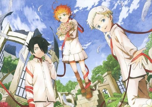 The Promised Neverland Emma, Norman & Ray White Outfit Canvas Board Ichiban Kuji A Prize - Bandai Spirits (Pre-owned)