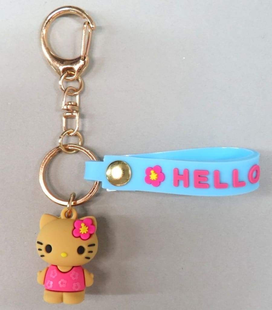 Sanrio Characters Hello Kitty Keychain Hello Kitty Sunburn Pink Hibiscus Mascot Strap Keychain - KEI COMPANY