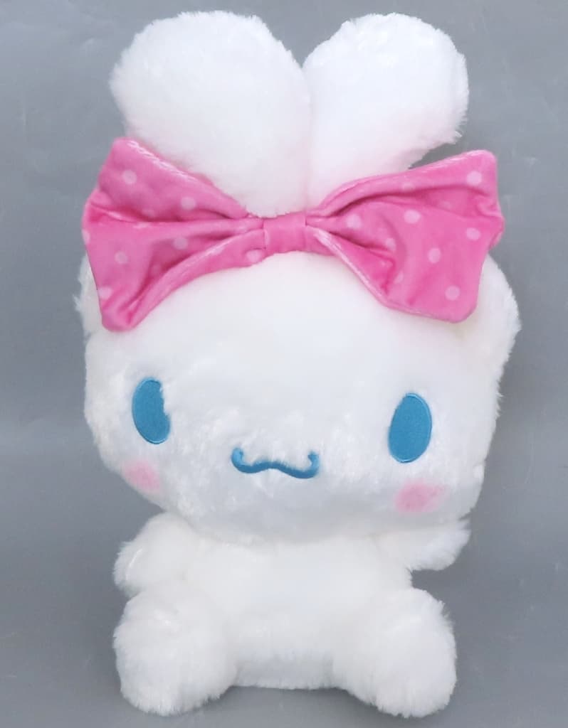 Sanrio Cinnamoroll Big Ribbon Ear Tie BIG Plush Doll Dot Ribbon Plush (Pink) - FuRyu