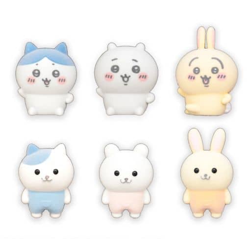 Chiikawa Flocky Figure 6-Piece Set Chiikawa Hachiware Usagi Nankaniteru no x3 Character Goods (Pre-owned)