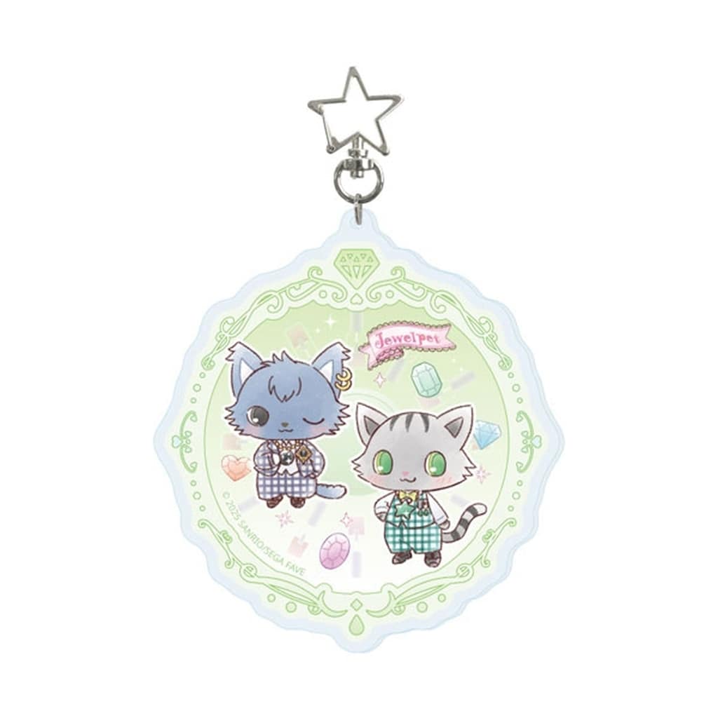 Jewelpet Tor & Dian Star Acrylic Keychain with Star Carabiner, Pre-owned Acrylic Goods - A3
